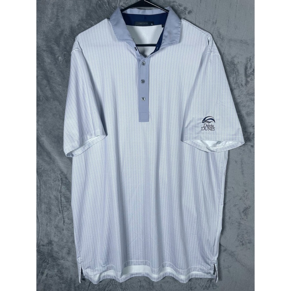 Greyson Men's Golf Polo Shirt Dakota Dunes Two Tone Gray Size XL
